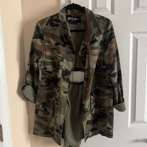 Army Jacket With Open Back Size Small